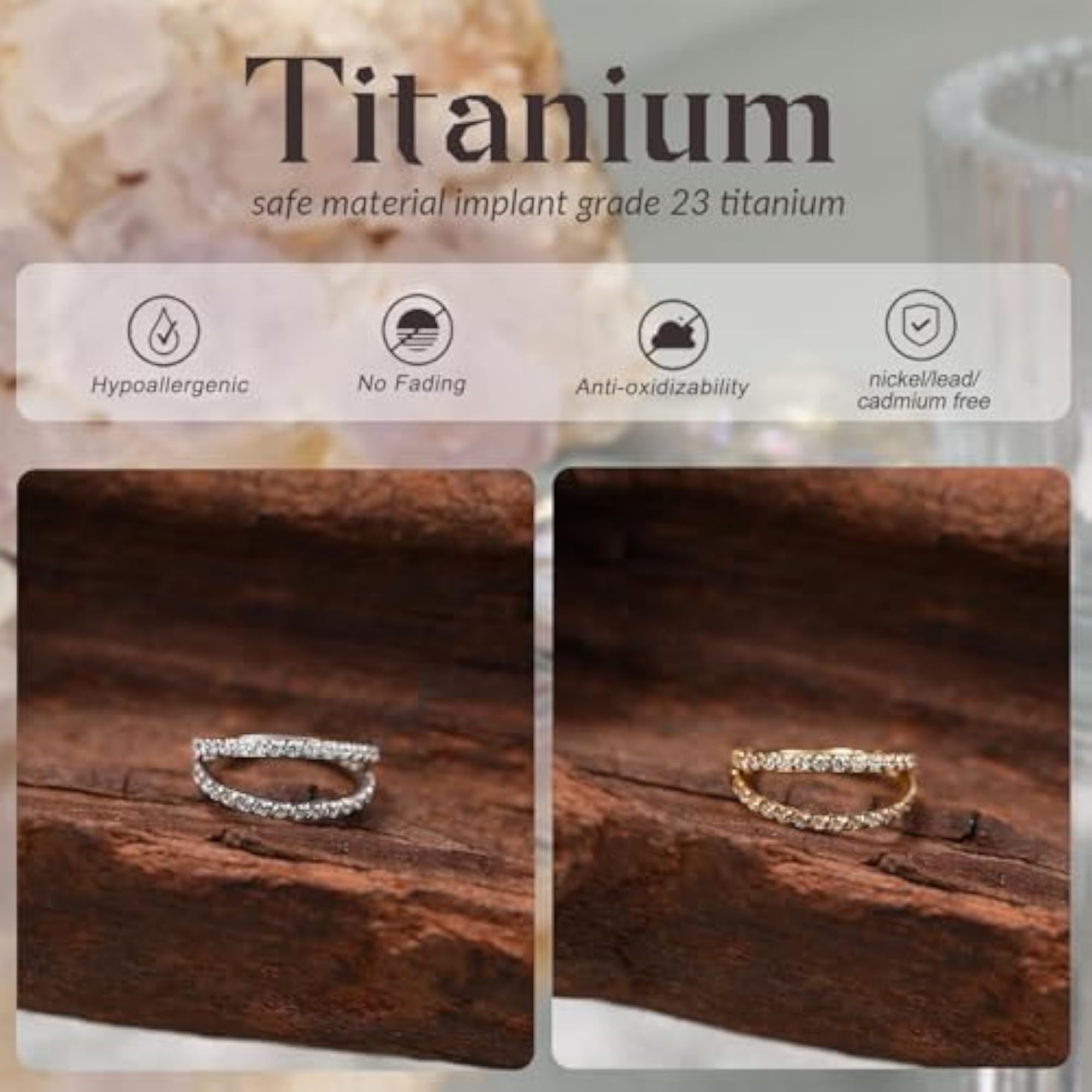G23 Titanium Double Nose Ring Septum Piercing
